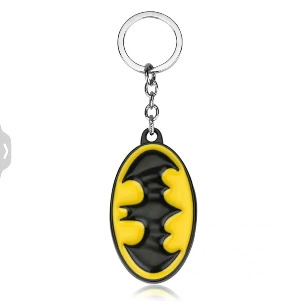 Batman Keychain DC Comics Split Key Ring Glossy Enameled Metal and Gift Pouch